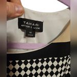 Tahari  Stripe Diamond Print Pleated Skirt Dress Size 16 Photo 2