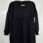 Velvet Torch Velvet Torch Black V-Neck Babydoll Tunic Top Long Sleeve Casual Blouse Size S Photo 0