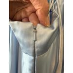 Mac Duggal  Powder Blue Satin High Slit Gown Size 8 Evening Dress Photo 8