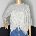 Altar'd State Short Sleeve Fleece Pullover Top Gray Sz Small Photo 0