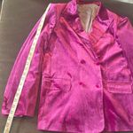 Women’s Pink Double Breasted Velvet 2 Piece Pant Suit Peak Lapel Size L NWT Size L Photo 7