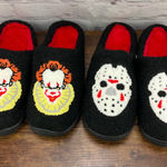 Novelty Horror Movie Slippers Set IT Pennywise Friday the 13th Jason Voorhees Black Size 5 Photo 0