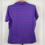 Nike Golf Purple Striped Dri-Fit Short Sleeve Polo Shirt Photo 7