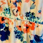 Merona  A-Line Flutter Sleeve Dress M White Coral Floral Tie Back Summer Brunch Photo 3