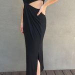 Boutique bought Black Knit Cut Out Shoulder Pad Maxi Dress Photo 3