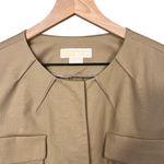 Michael Kors MICHAEL Short Sleeve Belted Khaki Cargo Style Snap Up Jacket Sz 16 Photo 2