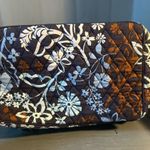 Vera Bradley Large Iconic Blush & Brush Makeup Case-Blue Java Floral Pattern Photo 3
