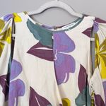 Sabo Skirt Sabo Zelle Linen Blend Keyhole Cutout Puff Sleeve Mini Dress Ivory Floral Photo 4