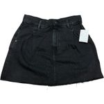 Free People NWT Cosmico Flirt Fringe Hem Black Denim Boho Chic Mini Skirt 28 Photo 2