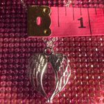 Religion Angel Wings Necklace Heart Shaped Sterling Silver Minimalistic Jewelry Photo 2