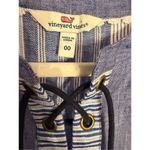 Vineyard Vines  Linen Striped Tassel Shift Dress in Dazzling Blue Sz 00 Womens Photo 4