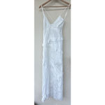 For Love And Lemons Rosalyn Maxi Dress White Sheer Eyelet Asymmetrical Patchwork Size XS Photo 5