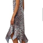 Marques Almeida Satin Midi Slip Dress Leopard Print Silver Pink Handkerchief Hem Photo 2
