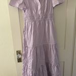Quince 100% Organic Cotton Poplin Tiered Lilac Dress XS stretch Purple Photo 1