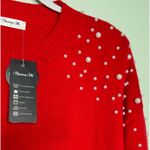 Blooming Jelly Red Lantern Sleeve Oversized Pullover Sweater w/Pearls Size Large Photo 9