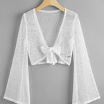 Knit Cover Up Top White Photo 0