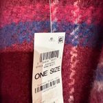 Jenni  Wine Oversized Plaid Topper Sz OS NWT Photo 6