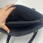 Etienne Aigner Linen Blend & Faux Leather Shoulder Bag Purse Double Handle Photo 7