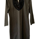 Armani Exchange Armani Exchange Dress Charcoal Heather Size Large Beaded Luxury Formal Wedding Photo 0