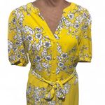 Nanette Lepore Yellow Floral Midi Dress Photo 3
