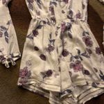 Kendall + Kylie White and purple floral long sleeve romper  Photo 2