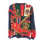 Vintage 1991 90's M The Eagle's Eye Crown Royalty Hand Knit Sweater Cardigan Size M Photo 2