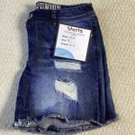 REWASH Vintage‎ Reunion Denim Shorts Distressed Frayed Hem Dark Wash Juniors 9/29 Photo 3