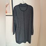Tommy Bahama Gray and Black Half Zip Long Sleeve Billow Double Knit Dress Photo 1