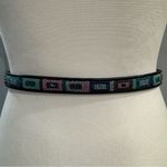 Brighton Black Leather Belt Silver Buckle Aztec Bead Square Design Pink Teal Med Photo 7