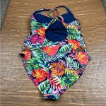 Caribbean Joe Tropical One-Piece Swimsuit Palm Cove Midnight LIKE NEW - Size 16 Photo 4
