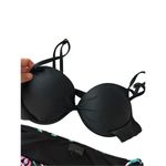 LA Hearts  and exhilaration black and tropical pattern bikini 2 piece size medium Photo 1