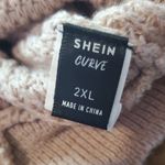 SheIn Pink V-Neck Lace-Up Sweater Photo 1