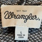 Wrangler Sweater Women's Size Large Cardigan Open Front Black White Photo 2