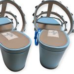 Valentino Garavani Rockstud 60 Caged Block-Heel Slide Sandals Size 7 Acquamarina Photo 10