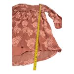 Altar'd State Dusty Rose Floral Embroidered Ruffle V Neck Mini Dress Long Sleeve Photo 8