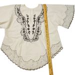 Floral Embroidery Scallop Hem Festive Hippie Bohemian Asian Ethnic Mexican Top Size undefined Photo 5