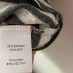 Skies Are Blue Linen Blend Ruffle Striped Top Grey White Size L Photo 2