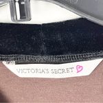 Victoria's Secret VICTORIA’S SECRET Dark Brown Black Velour Accent Long Sleeves Cropped Top Large Photo 2