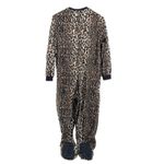 Nick & Nora Nick & Nora Women's Leopard Print Fleece Footed Pajamas Onesie Sleepwear Medium Photo 6