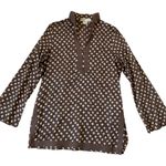 Michael Kors Michael Kohrs Brown Tunic Flare Sleeve Size M 39-49 Photo 2