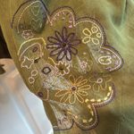 Napa Valley green button down embroidered beaded shirt Size L Photo 2