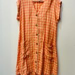 Lou & grey pink and tan checkered buffalo gingham dress sz XS Photo 2
