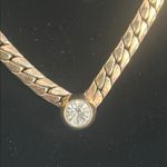 Park Lane  Vintage Solitaire Faceted Faux Diamond Gold Chain Necklace Photo 1