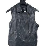 New Look NWT Faux Leather Moto Vest Size Medium Photo 0