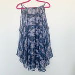 Planet Blue swim Cover Up flowy dress ONE SIZE Cold Shoulder blue purple Photo 5