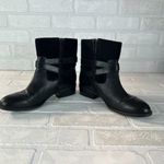 Ralph Lauren Makalia Boots Womens 8 Black Leather Suede Ankle Zip Buckle Riding Photo 8