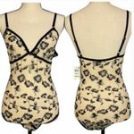 INC  International Concepts Metallic Floral Sheer Bodysuit MOCHA FRAPPE COLOR M Photo 5