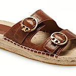 Tory Burch Selby Shoes Womens Size 7 Brown Leather Espadrille Slide Sandals Photo 0