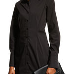 Finley Black Kaylynn Easy Button Front Tunic Shirt Photo 0