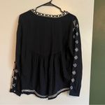 Velvet By Graham And Spencer Black sequin embroidered bohemian tunic blouse Photo 1
